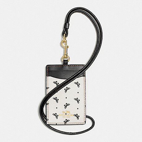 COACH ID LANYARD IN BUTTERFLY DOT PRINT COATED CANVAS - IMITATION GOLD/CHALK/BLACK - f59788