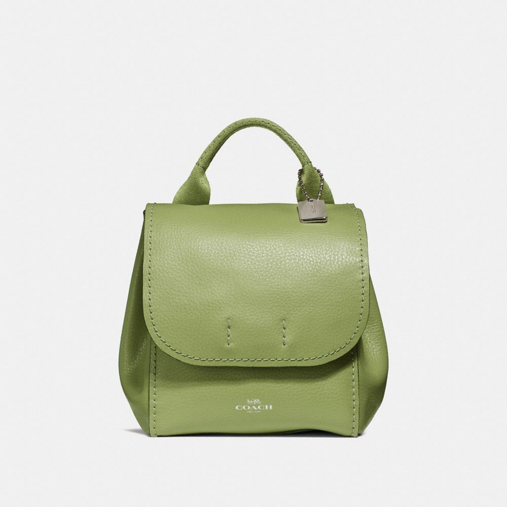 COACH DERBY BACKPACK - YELLOW GREEN/SILVER - F59819