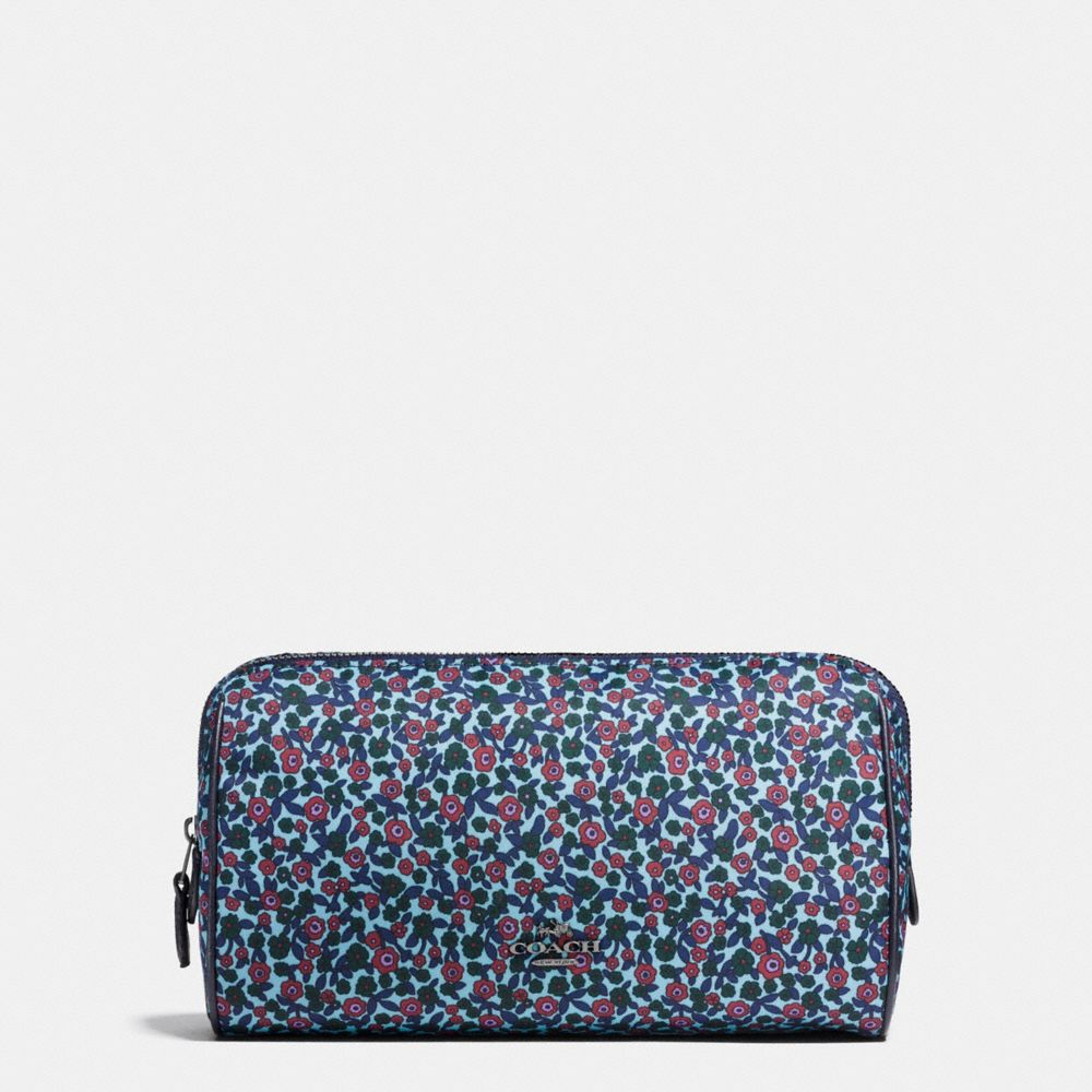 COSMETIC CASE 22 IN RANCH FLORAL PRINT NYLON - f59829 - BLACK ANTIQUE NICKEL/MIST