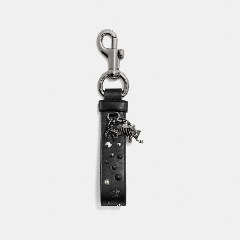 COACH F59861 - STUDDED CHARM LOOP BAG CHARM BLACK/BLACK