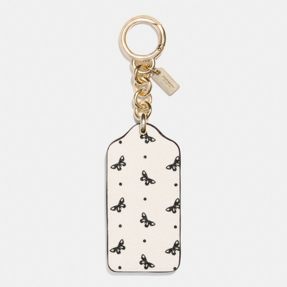 COACH f59863 BUTTERFLY HANGTAG GOLD/CHALK