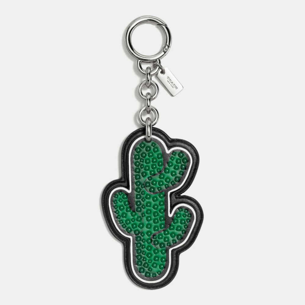 STUDDED CACTUS BAG CHARM - f59864 - SILVER/BLACK