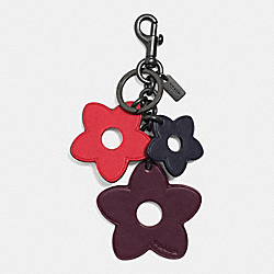 COACH F59865 - FLOWER MIX BAG CHARM BLACK/RED