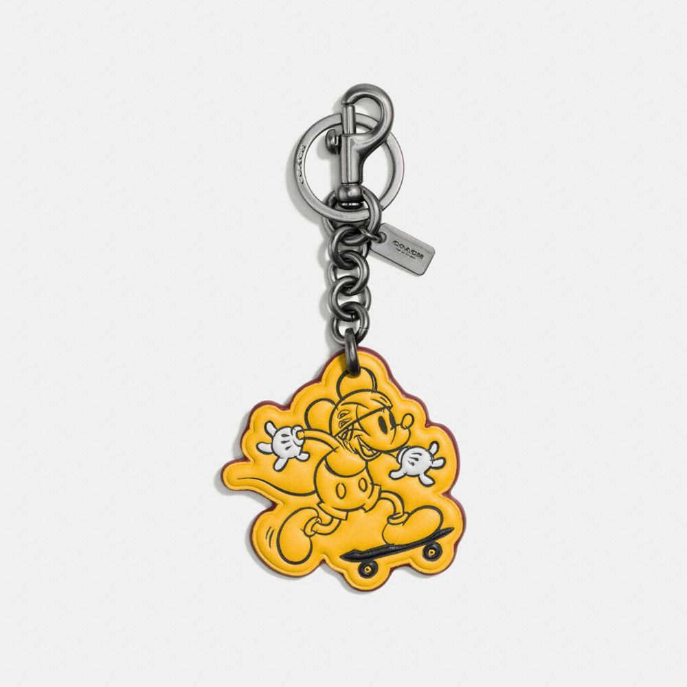 SKATEBOARD MICKEY BAG CHARM - BK/BANANA - COACH F59869