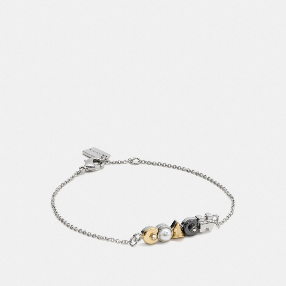 COACH F59880 COACH DECO CHAIN BRACELET MULTI/SILVER