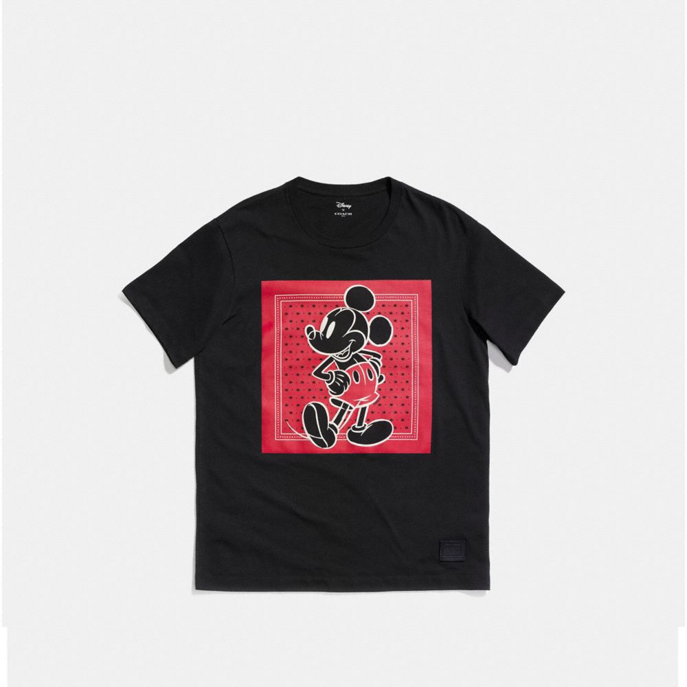 COACH f59902 MICKEY PRAIRIE BANDANA T-SHIRT BLACK