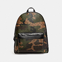 CHARLES BACKPACK IN ANIMATED SIGNATURE CAMO PRINT COATED CANVAS - COACH f59914 - BLACK ANTIQUE NICKEL/MAHOGANY/DARK GREEN CAMO