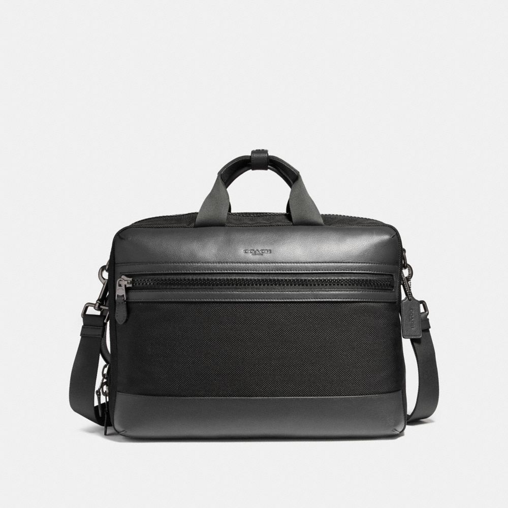 COACH F59944 Terrain Convertible Backpack In Mixed Materials BLACK ANTIQUE NICKEL/BLACK/BLACK