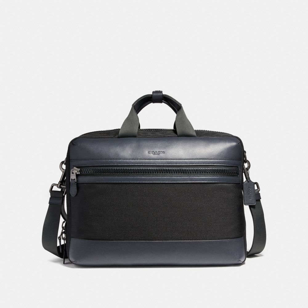 TERRAIN CONVERTIBLE BACKPACK IN MIXED MATERIALS - BLACK ANTIQUE NICKEL/BLACK/MIDNIGHT NAVY - COACH F59944
