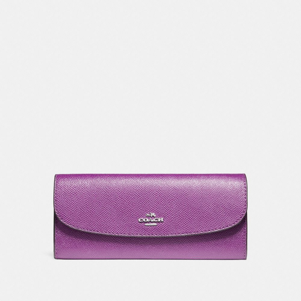 COACH f59949 SOFT WALLET SILVER/BERRY