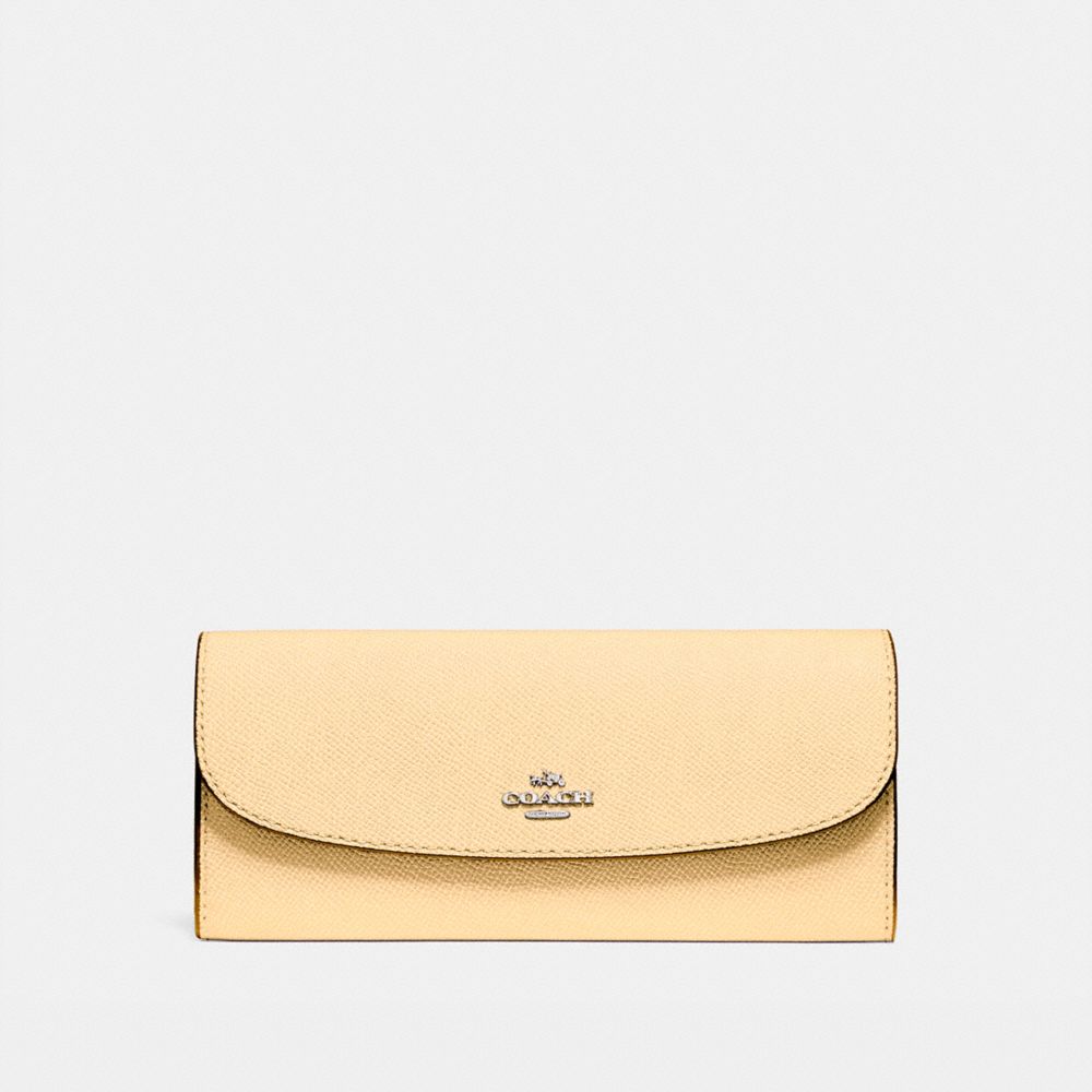 COACH F59949 Soft Wallet VANILLA/SILVER