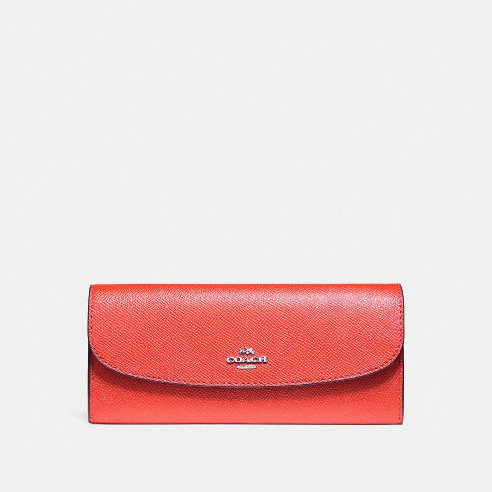 COACH f59949 SOFT WALLET SILVER/WATERMELON