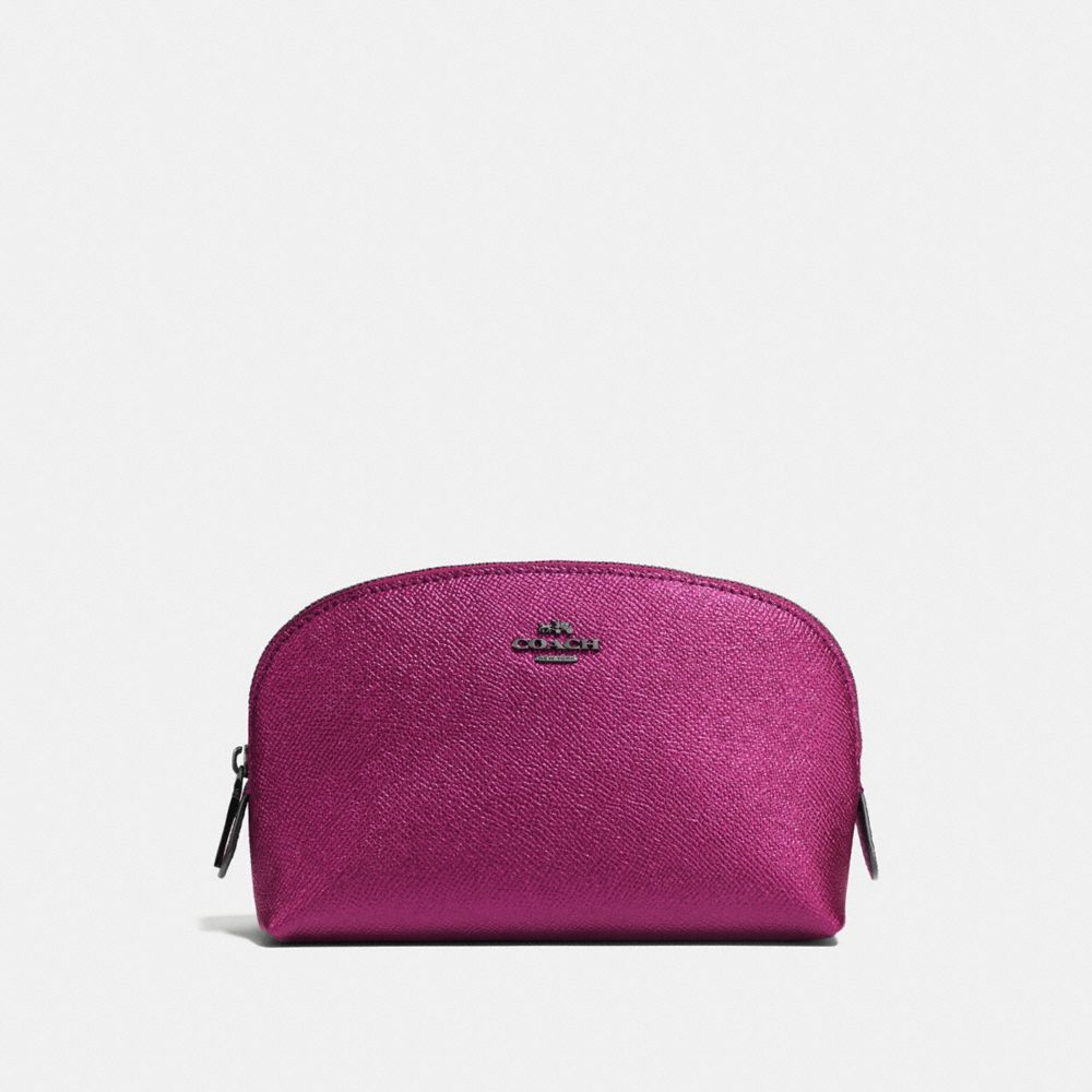 COACH F59957 Cosmetic Case 17 MATTE BLACK/METALLIC MAUVE