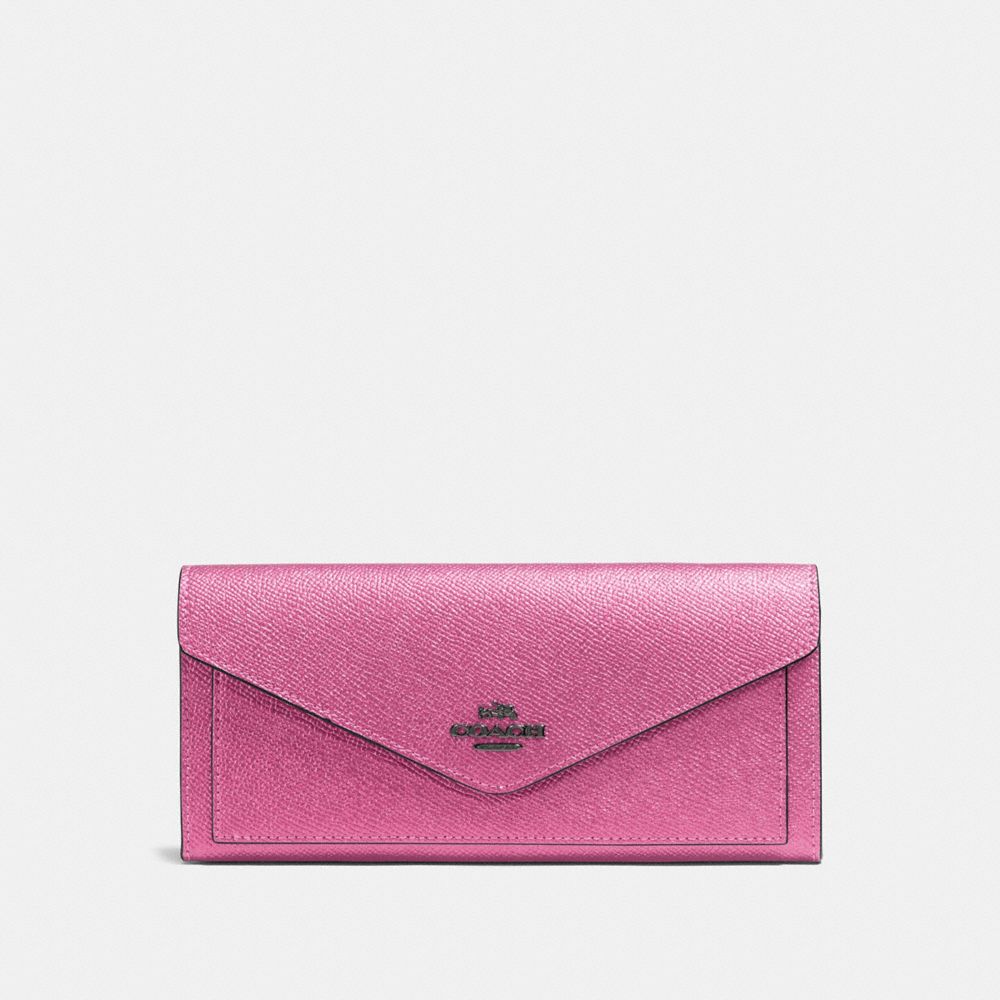 SOFT WALLET - METALLIC BLUSH/DARK GUNMETAL - COACH F59970