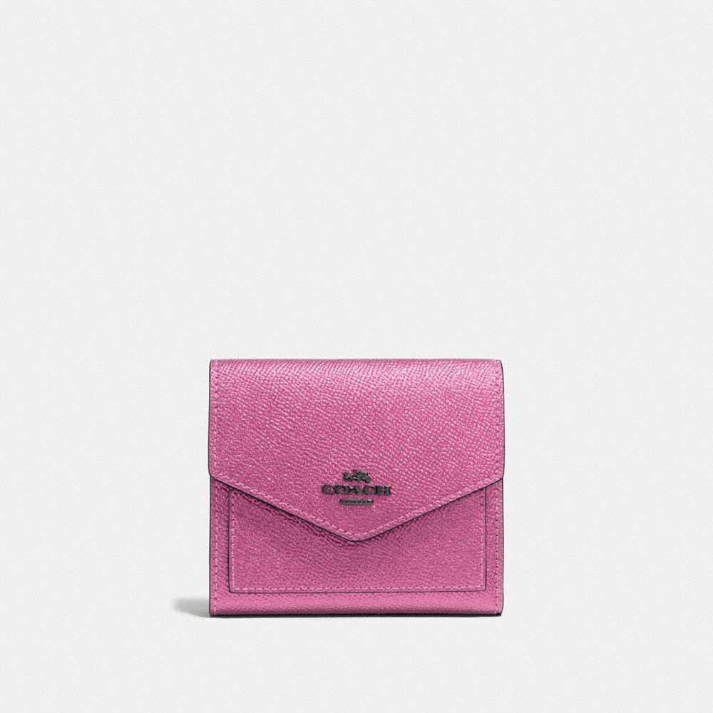 SMALL WALLET - METALLIC BLUSH/DARK GUNMETAL - COACH F59972