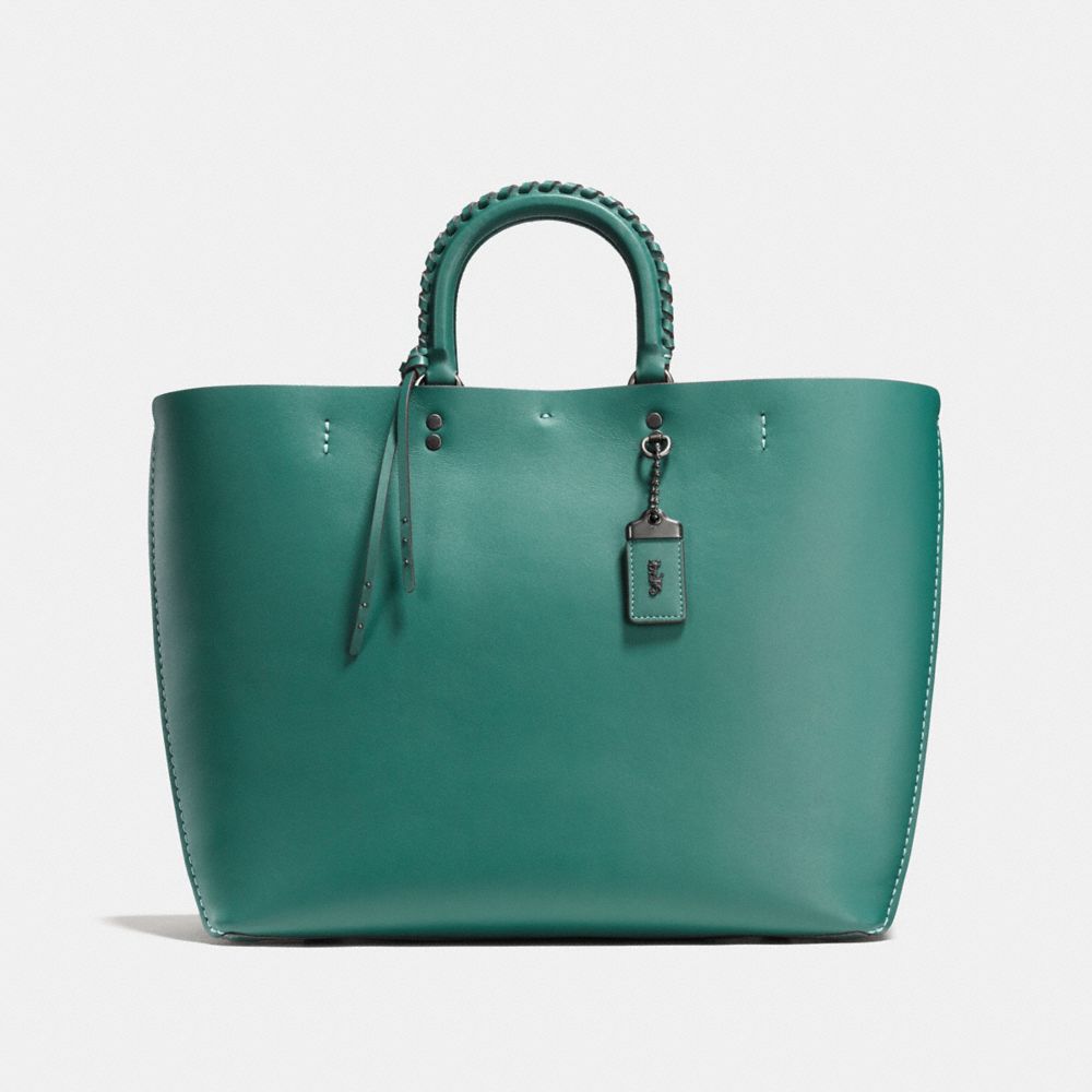 COACH ROGUE TOTE WITH WHIPSTITCH HANDLE - DARK TURQUOISE/BLACK COPPER - F59981