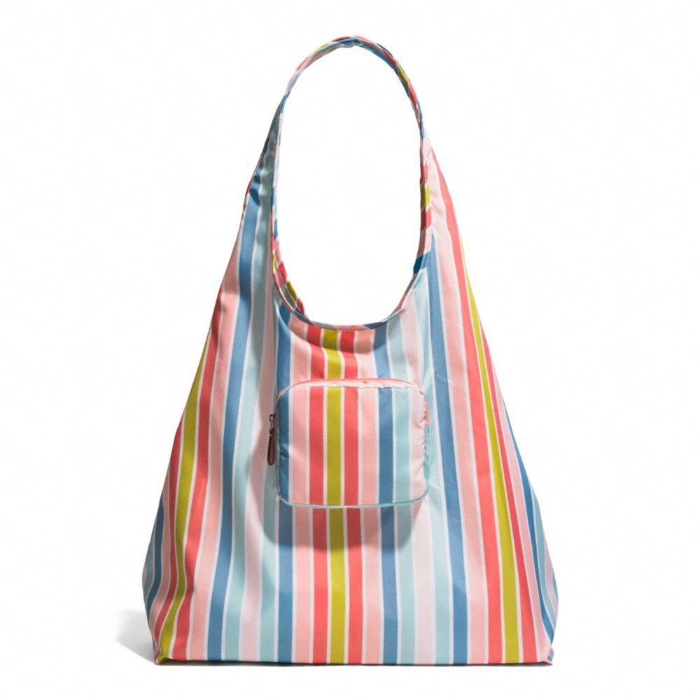 COACH F60250 PEYTON MULTISTRIPE FOLDING TOTE ONE-COLOR