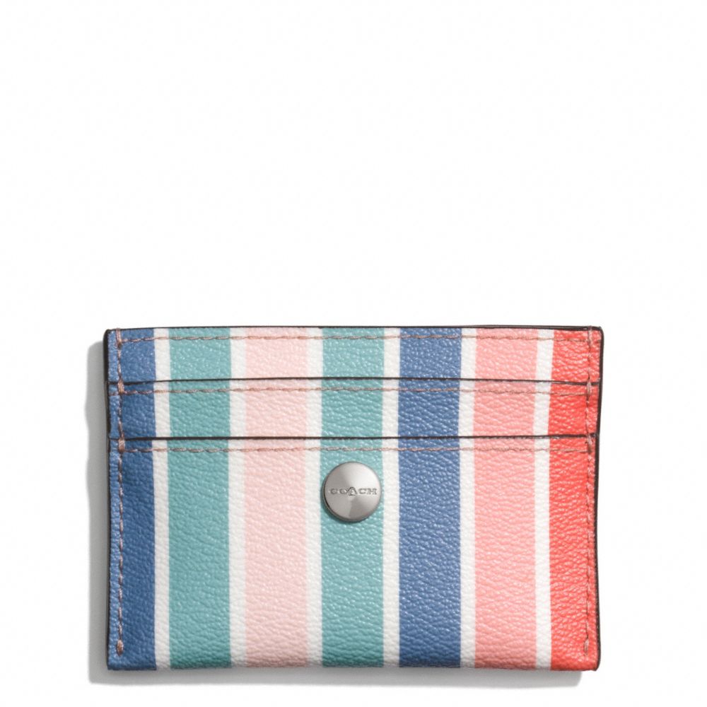 COACH F60272 PEYTON MULTISTRIPE CARD CASE ONE-COLOR