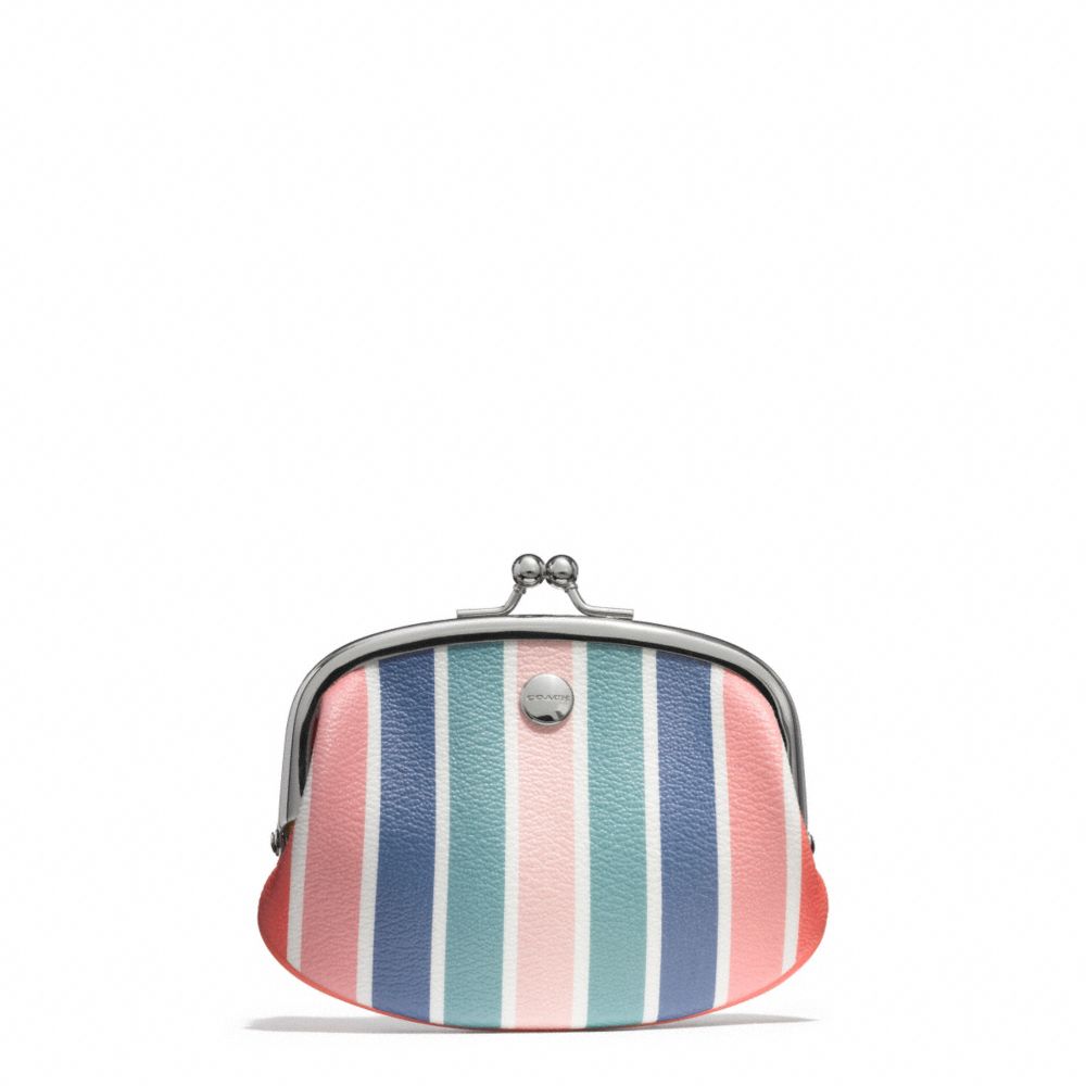 PEYTON MULTISTRIPE COIN PURSE - f60274 - F60274SVMC