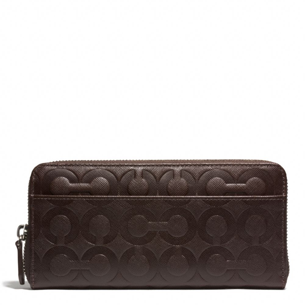 COACH OP ART EMBOSSED ACCORDION WALLET - MAHOGANY - f60735