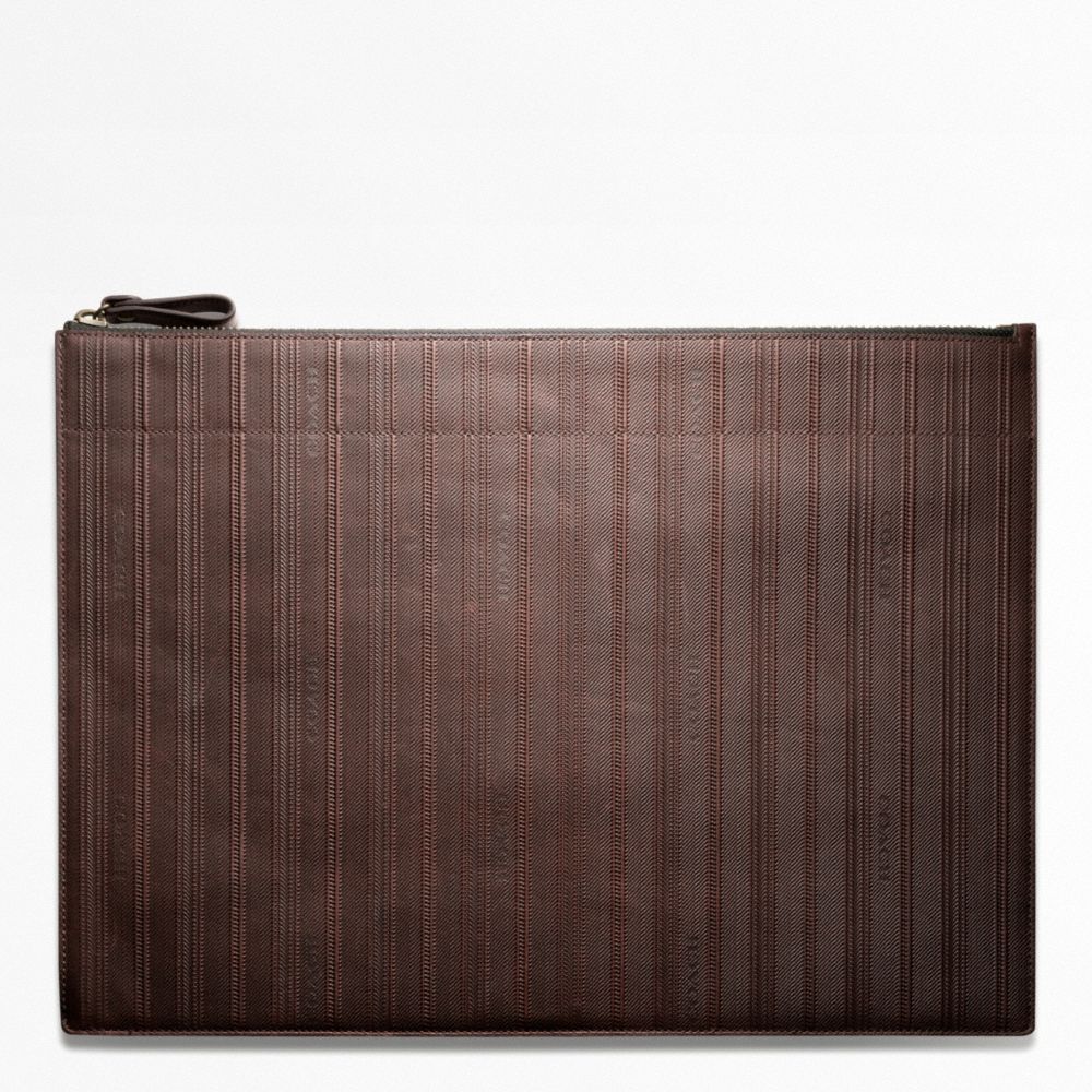 COACH F61080 Bleecker Embossed Leather Zip Portfolio 