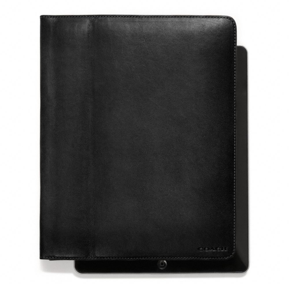 COACH F61223 Bleecker Leather Tablet Case BLACK