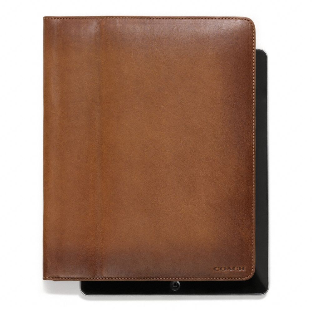 BLEECKER LEATHER TABLET CASE - FAWN - COACH F61223