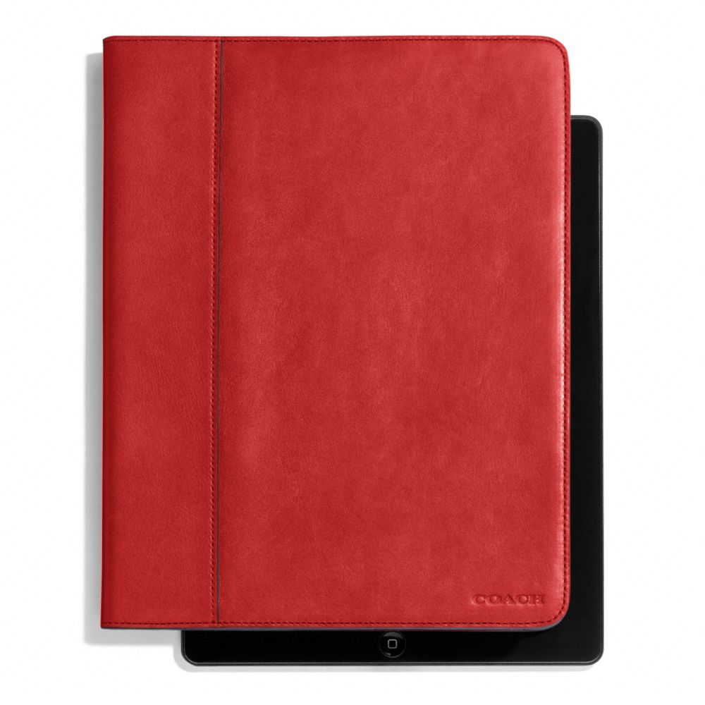 BLEECKER LEATHER TABLET CASE - f61223 - TOMATO