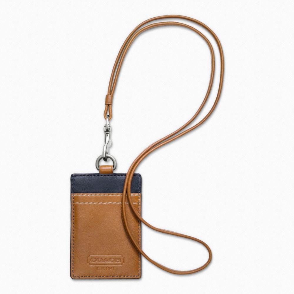 COACH F61313 Lanyard In Heritage Web Leather SILVER/SADDLE