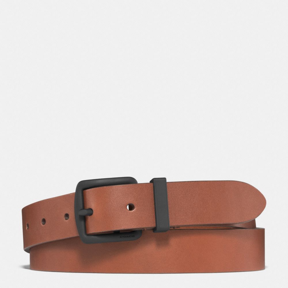 COACH BLEECKER COATED BUCKLE BELT - FAWN/BLACK - F61668