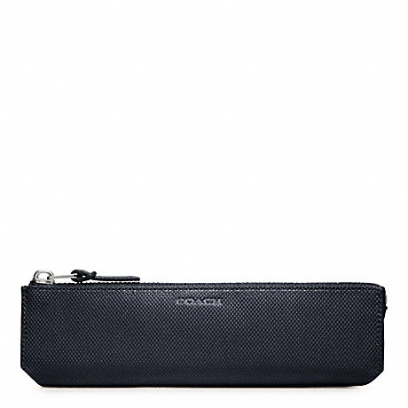 COACH BLEECKER EMBOSSED TEXTURED LEATHER PENCIL CASE - NAVY - f61677