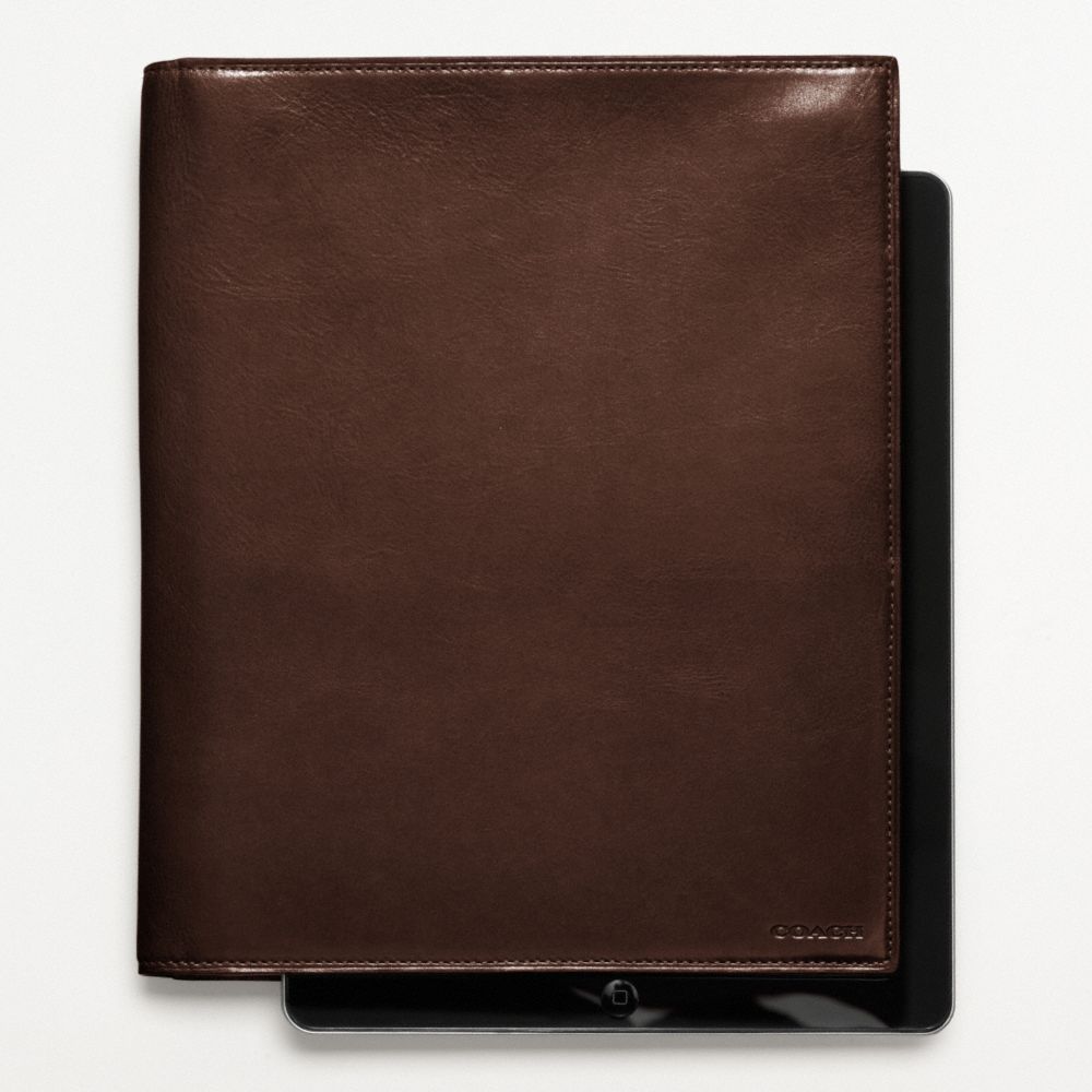 COACH F61745 Bleecker Leather Tablet Portfolio Case MAHOGANY