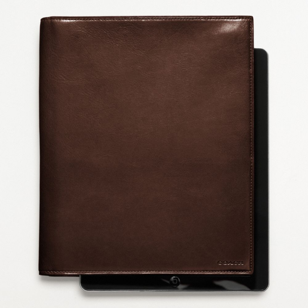 BLEECKER LEATHER TABLET PORTFOLIO CASE - f61745 - MAHOGANY