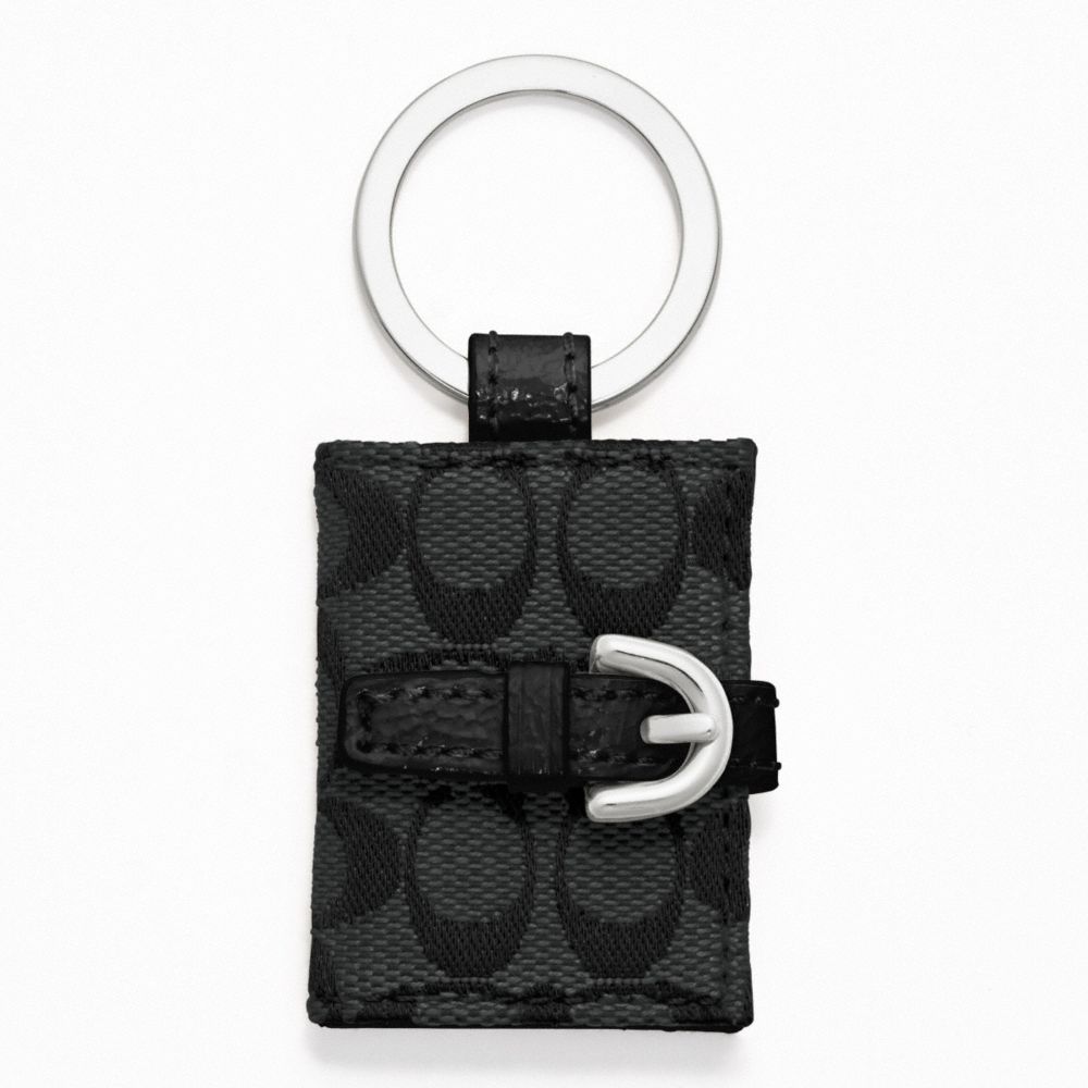 COACH F61848 Signature Picture Frame Key Ring SILVER/BLACK GREY/BLACK