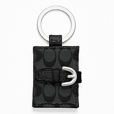 COACH F61848 SIGNATURE PICTURE FRAME KEY RING SILVER/BLACK-GREY/BLACK