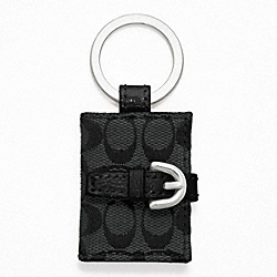 COACH F61848 - SIGNATURE PICTURE FRAME KEY RING SILVER/BLACK GREY/BLACK