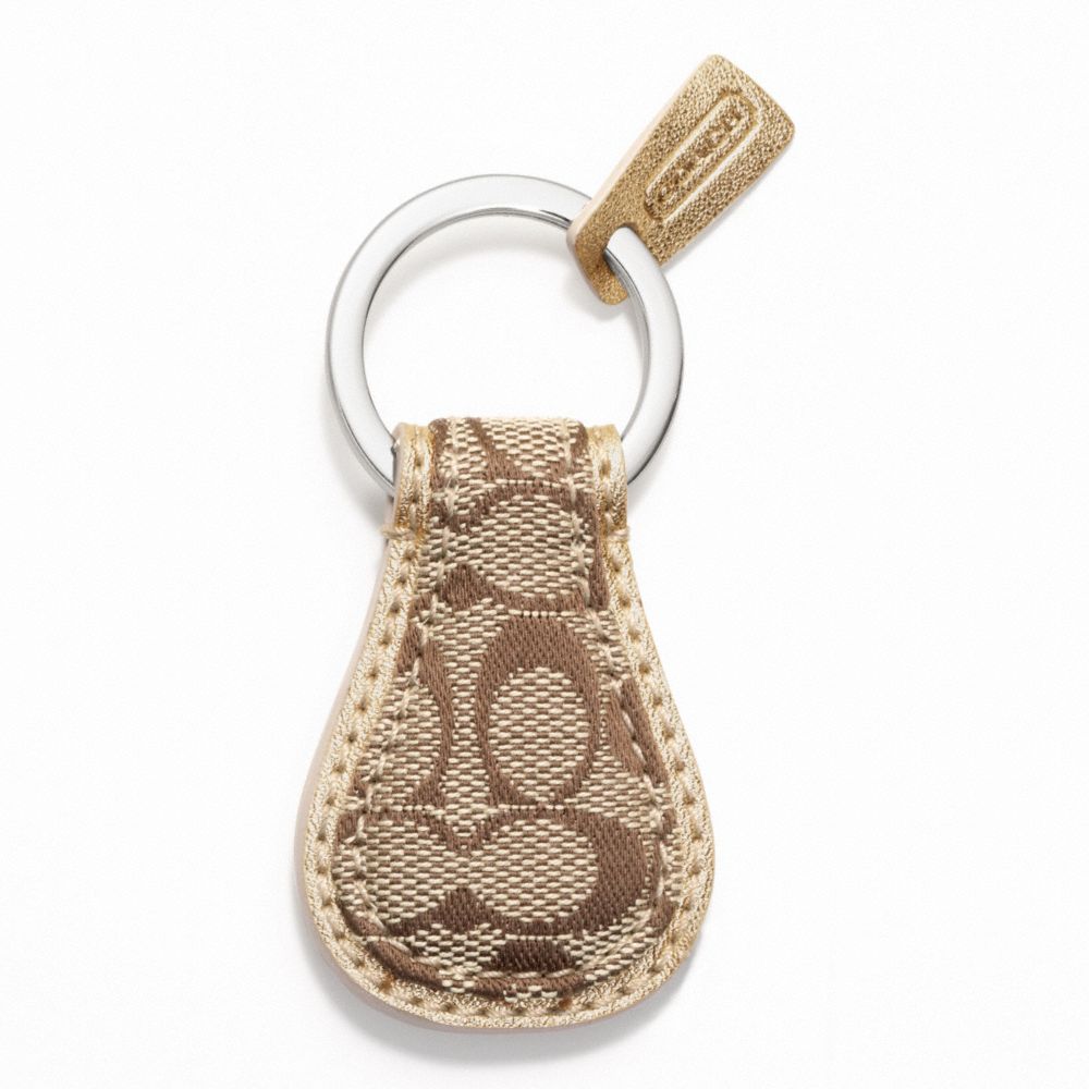 SIGNATURE TEAR DROP KEY RING - f61862 - SILVER/KHAKI/METALLIC