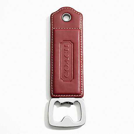 COACH LEXINGTON LEATHER BOTTLE OPENER - SILVER/RED - f61885