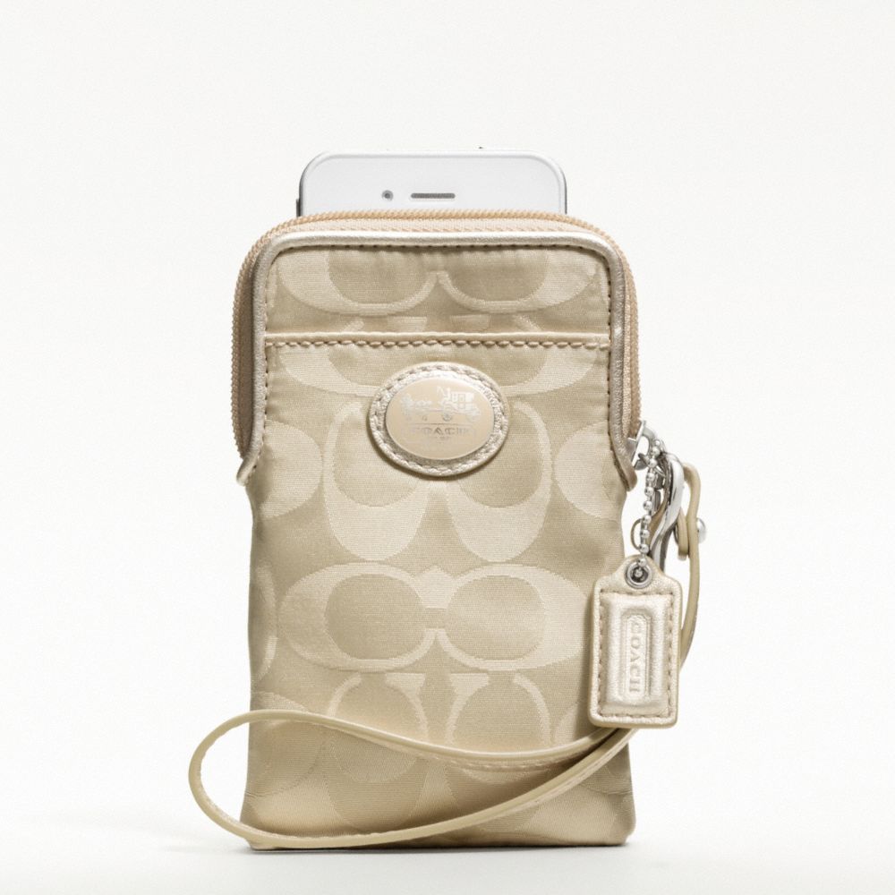 SUTTON SIGNATURE NYLON UNIVERSAL CASE - SILVER/KHAKI - COACH F61955