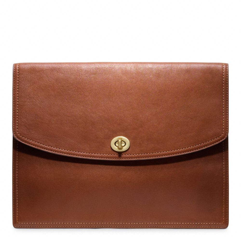 COACH F61987 Leather Universal Clutch BRASS/COGNAC