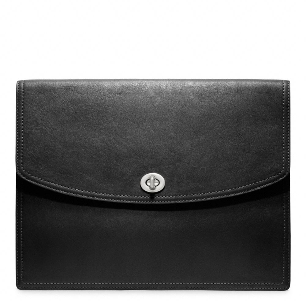 LEATHER UNIVERSAL CLUTCH - SILVER/BLACK - COACH F61987