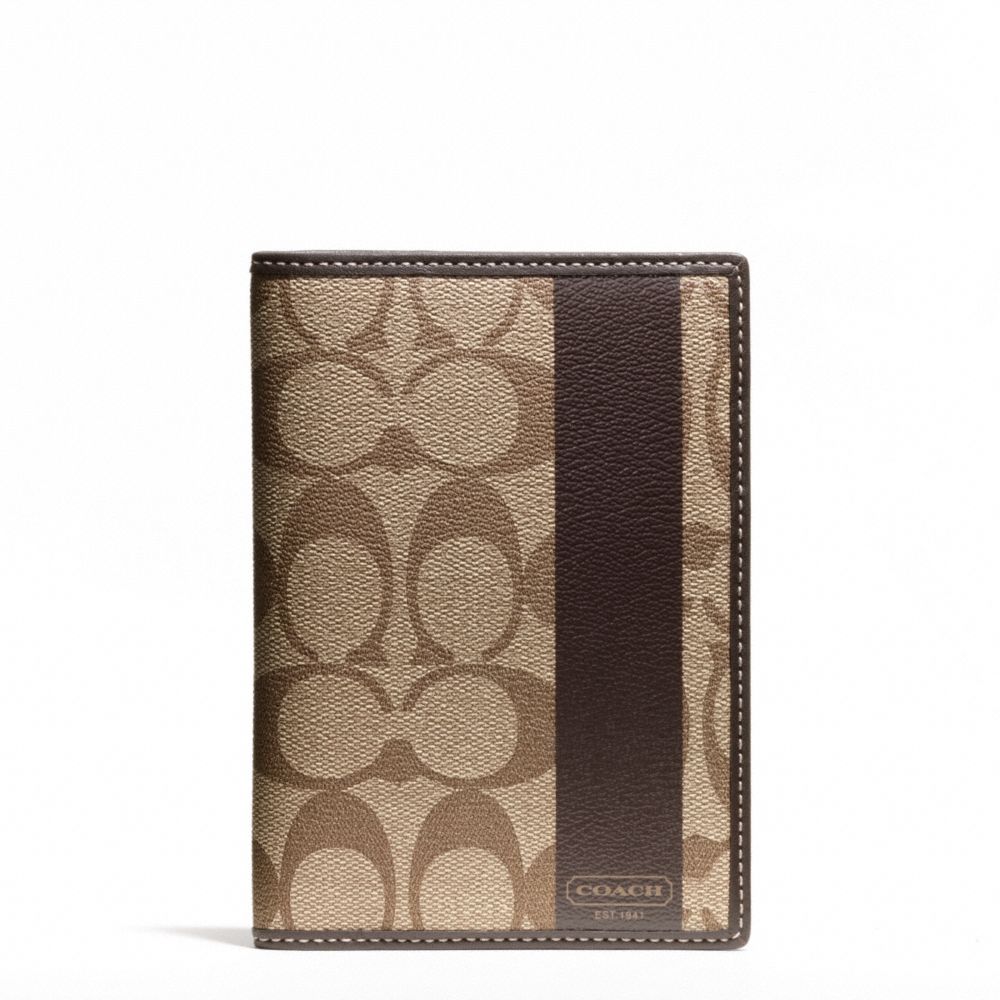 COACH HERITAGE STRIPE PASSPORT CASE - f62085 - F62085SKHBR