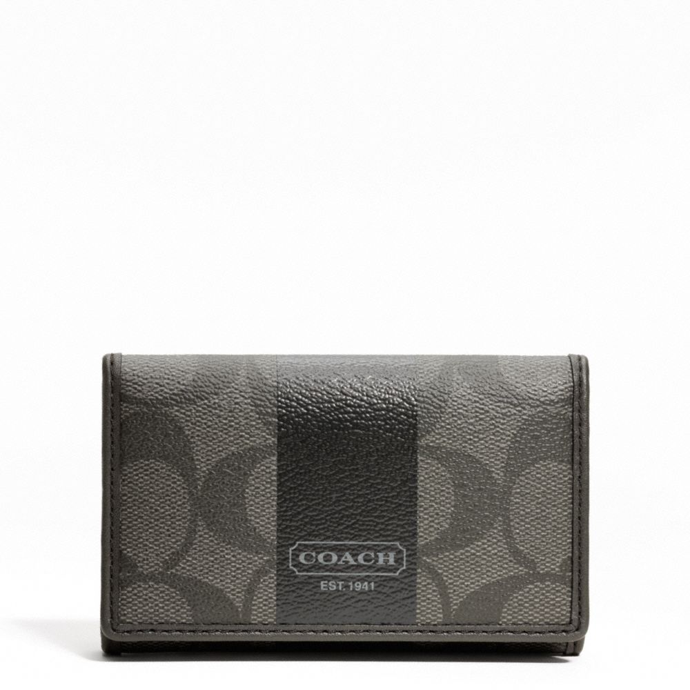 COACH f62088 COACH HERITAGE STRIPE 6 RING KEY CASE 