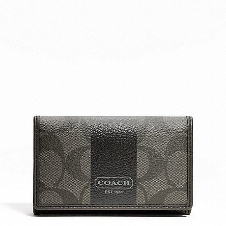 COACH F62088 COACH HERITAGE STRIPE 6 RING KEY CASE ONE-COLOR
