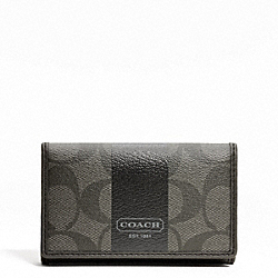 COACH F62088 Coach Heritage Stripe 6 Ring Key Case 