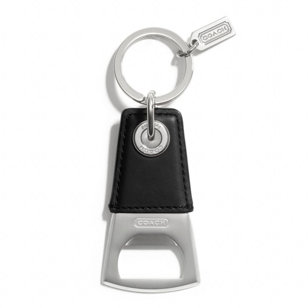 COACH f62097 BOTTLE OPENER KEY RING SILVER/BLACK