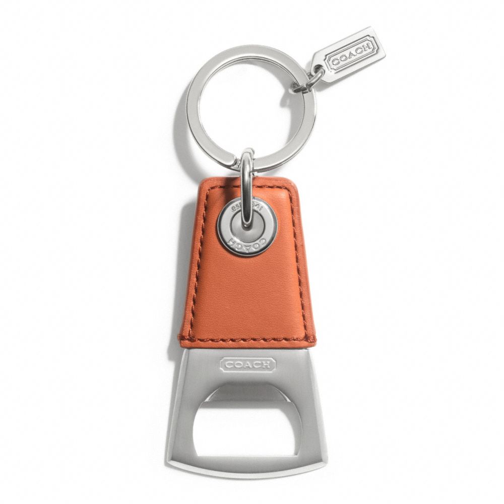 COACH F62097 BOTTLE OPENER KEY RING SILVER/ORANGE