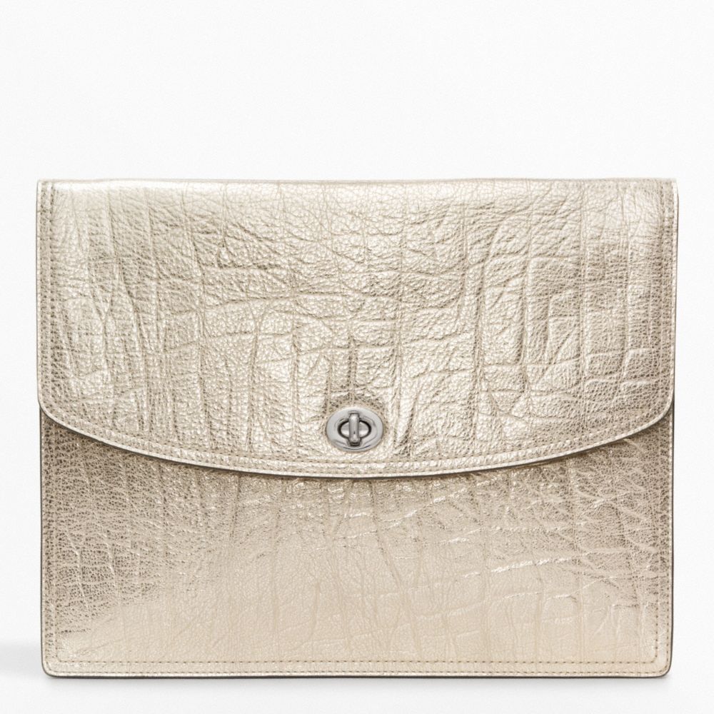 COACH METALLIC LEATHER UNIVERSAL CLUTCH - ONE COLOR - F62236