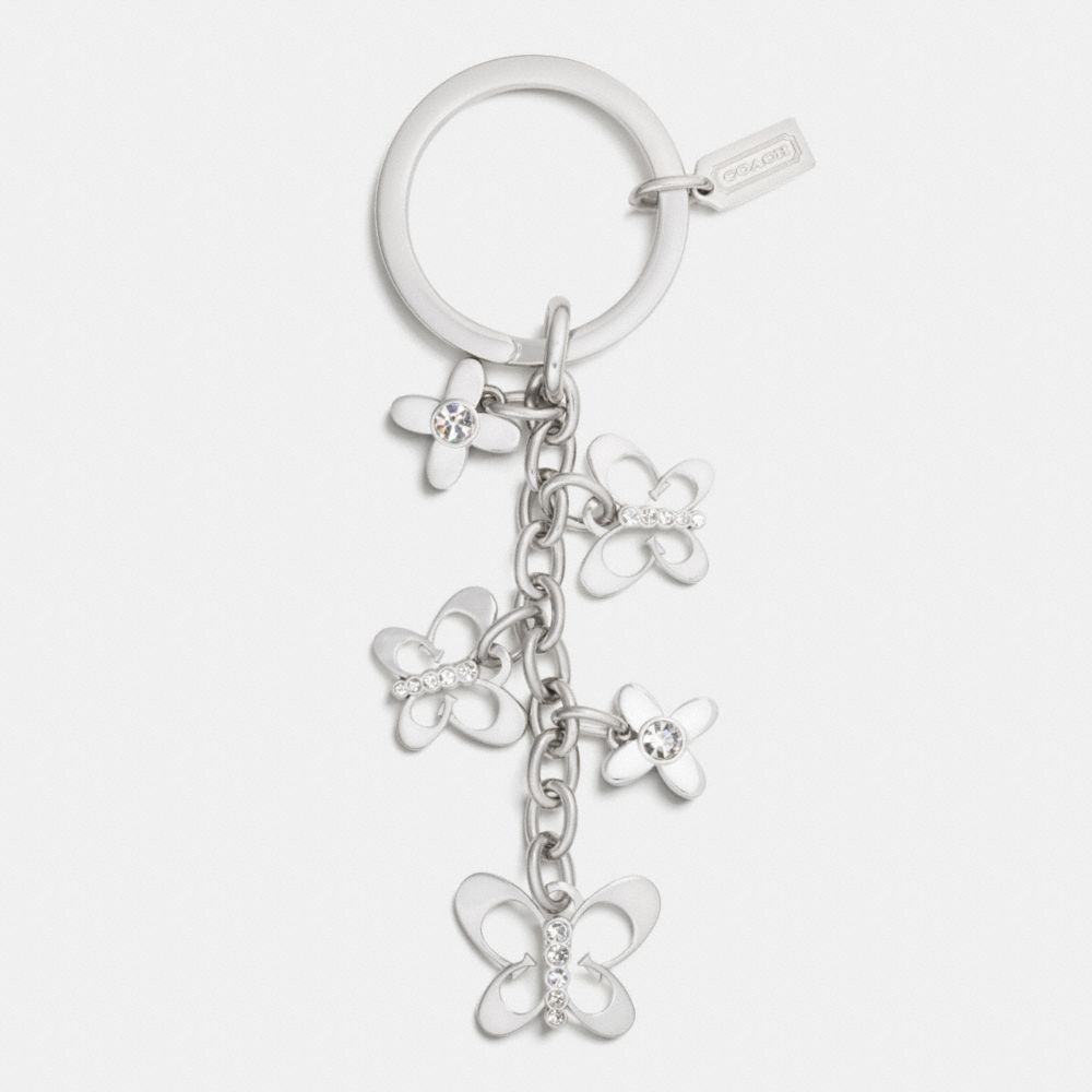 SIGNATURE C BUTTERFLY MULTI MIX KEY RING - SILVER - COACH F62243