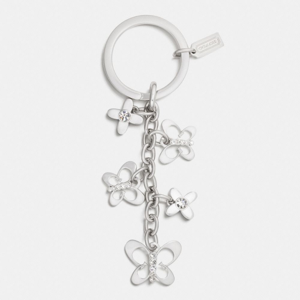 COACH F62243 - SIGNATURE C BUTTERFLY MULTI MIX KEY RING SILVER